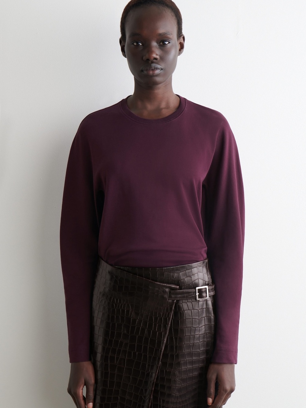 COS Plum Long Sleeve Tee
